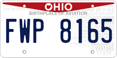 OH license plate FWP8165