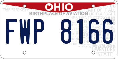 OH license plate FWP8166