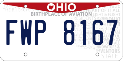 OH license plate FWP8167