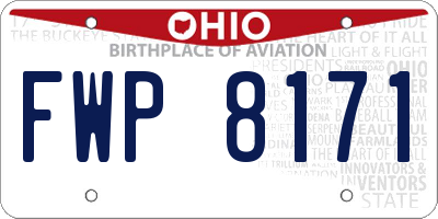 OH license plate FWP8171