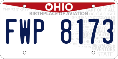 OH license plate FWP8173