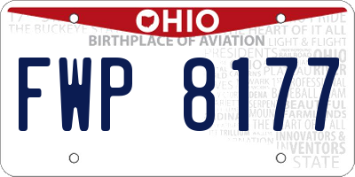OH license plate FWP8177