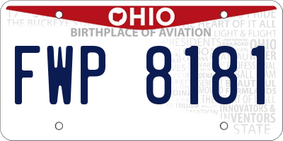 OH license plate FWP8181
