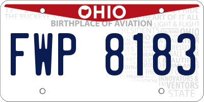 OH license plate FWP8183