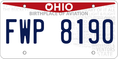 OH license plate FWP8190