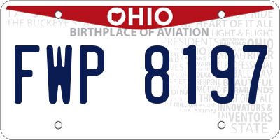 OH license plate FWP8197