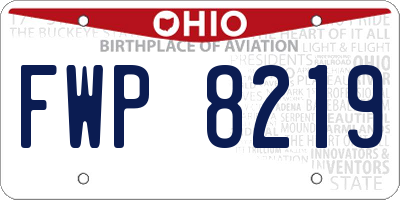 OH license plate FWP8219