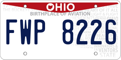 OH license plate FWP8226