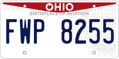 OH license plate FWP8255
