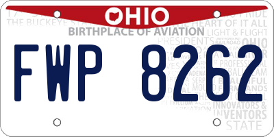 OH license plate FWP8262