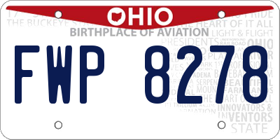 OH license plate FWP8278