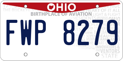 OH license plate FWP8279