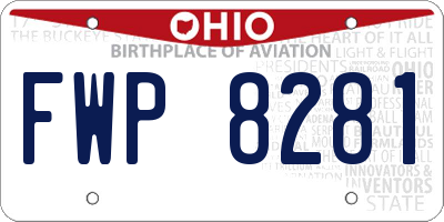 OH license plate FWP8281