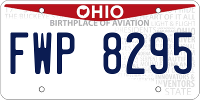 OH license plate FWP8295