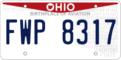 OH license plate FWP8317