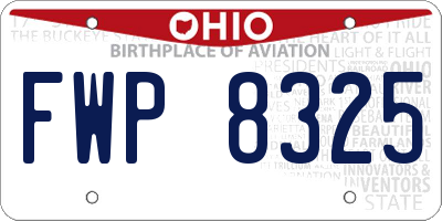 OH license plate FWP8325