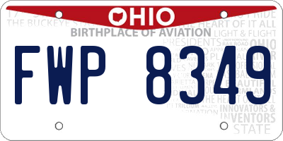 OH license plate FWP8349