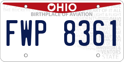 OH license plate FWP8361