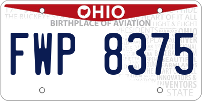 OH license plate FWP8375