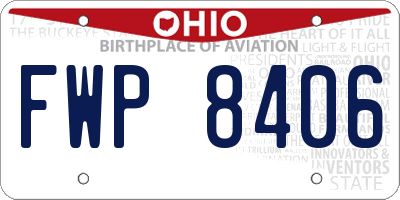 OH license plate FWP8406