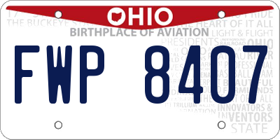 OH license plate FWP8407