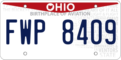OH license plate FWP8409