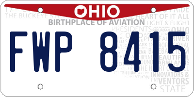 OH license plate FWP8415
