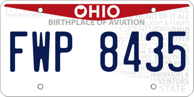 OH license plate FWP8435