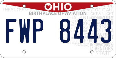 OH license plate FWP8443