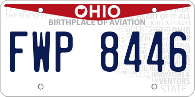 OH license plate FWP8446