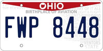 OH license plate FWP8448