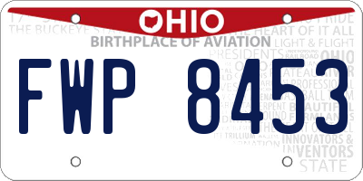 OH license plate FWP8453