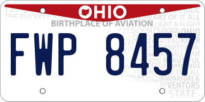 OH license plate FWP8457