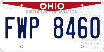 OH license plate FWP8460
