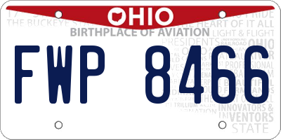 OH license plate FWP8466