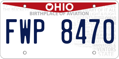 OH license plate FWP8470