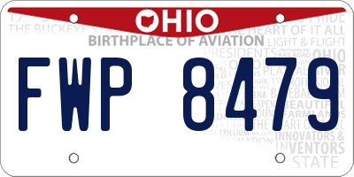 OH license plate FWP8479