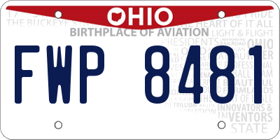 OH license plate FWP8481