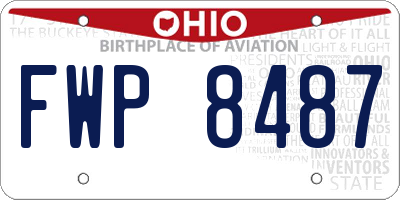 OH license plate FWP8487