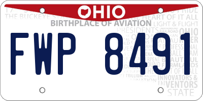 OH license plate FWP8491