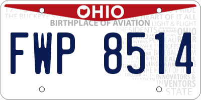 OH license plate FWP8514