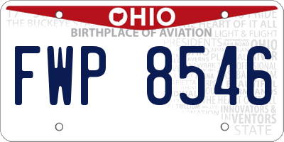 OH license plate FWP8546