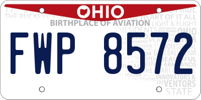 OH license plate FWP8572
