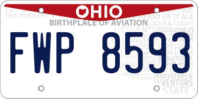 OH license plate FWP8593