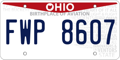 OH license plate FWP8607