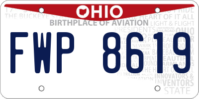 OH license plate FWP8619