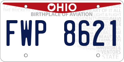 OH license plate FWP8621