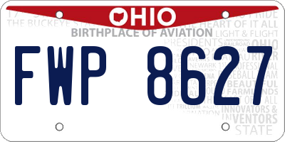 OH license plate FWP8627