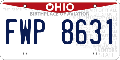 OH license plate FWP8631