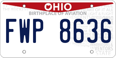 OH license plate FWP8636